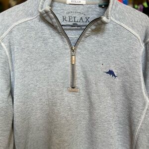 Tommy Bahama Light Gray Zip-Up Sweater